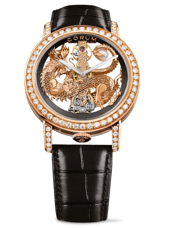 Corum GOLDEN BRIDGE 43 ROSE GOLD DRAGON DIAMONDS B113/04046 - 113.901.85/0F01 DR95R Replica watch